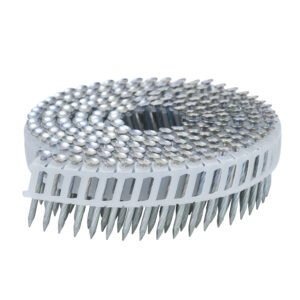 Coil of FAP nails V9 series annealed steel coil nails with cup heads in 65mm size