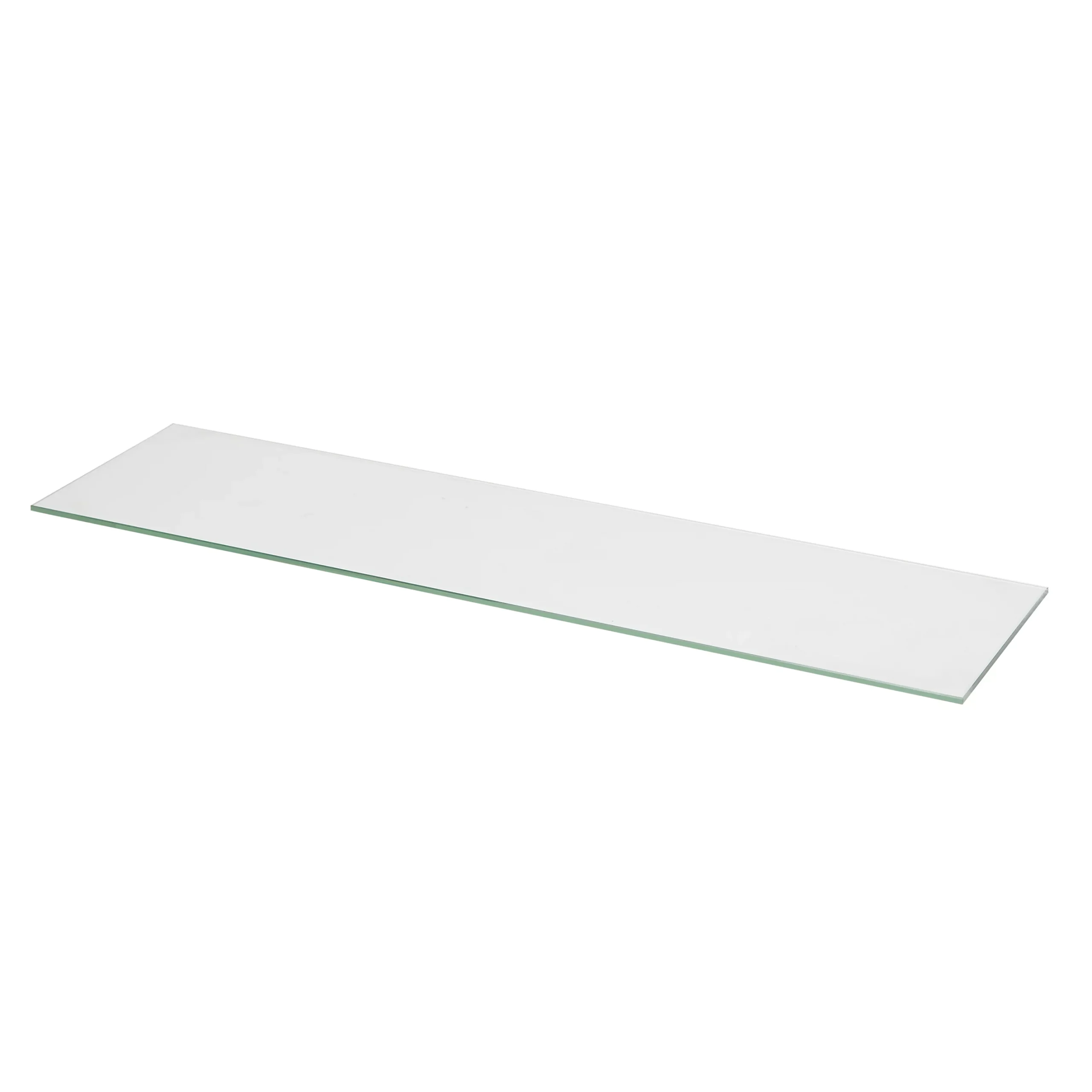 Form Eono Frosted Glass Rectangular Floating Shelf 60cm in clear frosted glass material
