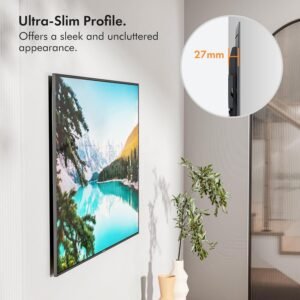 VonHaus Ultra Slim TV Wall Mount showing sleek and ultra-slim profile mounted on a white wall