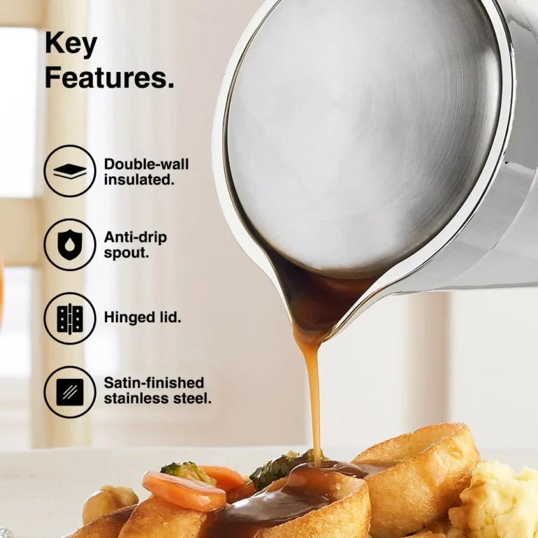 stainless steel gravy boat with double